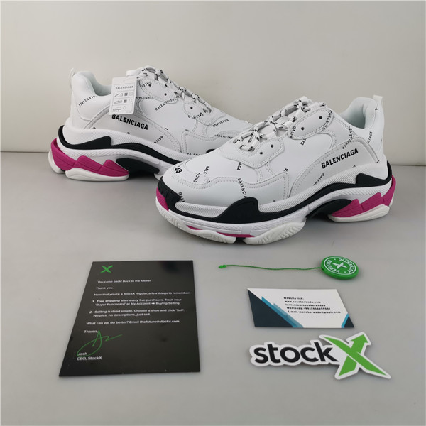 Balenciaga Triple S Sneaker White/BLK/Fluo Pink  524039 W2FA4 9155