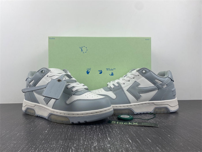 OFF-WHITE Out Of Office "OOO" Low Tops Grey White OMIA189S22LEA0010109