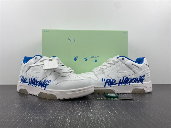 OFF-WHITE Out Of Office "OOO" Low Tops For Walking White White Dark Blue SS22 OMIA189S22LEA0030145