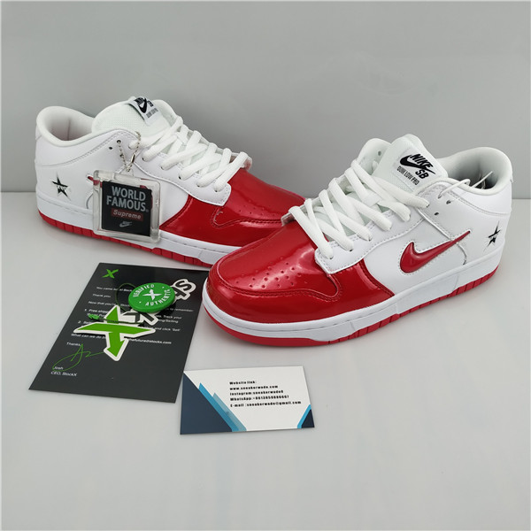 Nike SB Dunk Low Supreme Jewel Swoosh Red   CK3480-600