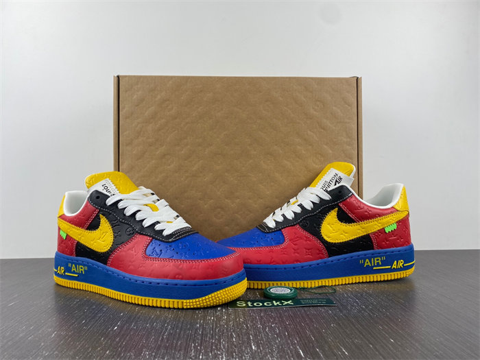 Nike Air Force 1 Louis Vuitton Red and Yellow