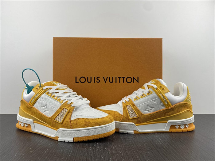 Louis Vuitton Trainer Yellow Monogram Denim White 1A9JHB
