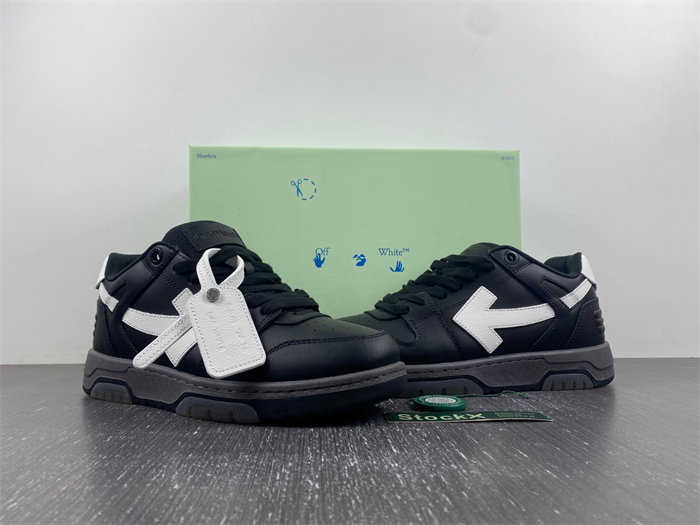 OFF-WHITE Out Of Office OOO Low Tops Black Gray White SS22 OMIA189C99LEA0041001