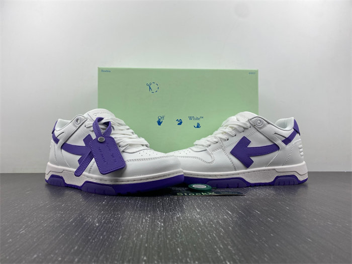 OFF-WHITE Out Of Office OOO Low Tops White Purple OWIA259F22LEA0010135